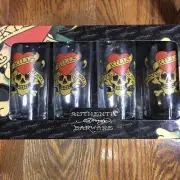 Ed Hardy Authentic Barware Love Kills Slowly 16 Ounce New In Box Skull Crossbone