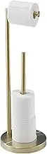 Free Standing Toilet Paper Roll Holder Stand with Reserve, Gold Brushed