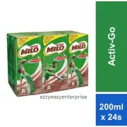 Malaysia Nestle Milo Malted Chocolate Activ-Go UHT Drink 24 x 200ml - 1 Box