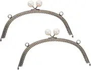 QUMIIRITY Handbag Hardware Set 2pcs Purse Clasp Frame Pattern Bag Making Supplies for Crafting