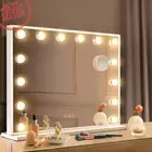 Vanity Makeup Mirror w/ Hollywood LED 14 Dimmable Bulbs Touch Control 50x42cm