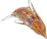 GRIRIW Dolphin Glass Craft Desktop Ornament and Office Decor Unique Present for Halloween Compact Design Workmanship for Use