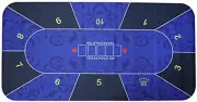 Poker Layout Rubber Mat/Table Top - Portable for Casino (Size: 120 X 60 Cm, Blac