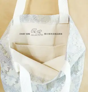 泰國【DMBF】設計師款 蕾絲包 刺繡包 夢幻 文青 輕時尚 托特包 手提袋 #DT008(淺藍+淺綠)