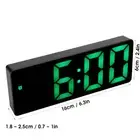 Electronic Clock LED Display Digital Mirror Alarm Clocks Battery Plug In For