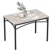 Giantex Sintered Stone Dining Table Rectangular Modern Kitchen Table w/Metal Legs 4-People Faux Marble Desk