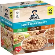 Quaker Lower Sugar Variety Instant Oatmeal - 52 Packets