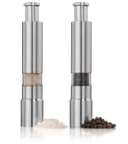 Salt And Pepper Grinder Set Of 2,Stainless Steel Push Button Grinder M