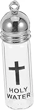 HIAKDOFT Catholic Holy Water Bottle Glass Cross Baptism for Religious Blessings