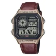 Casio AE-1200WHL-5A Digital Brown Leather Strap Men’s Wrist Watch