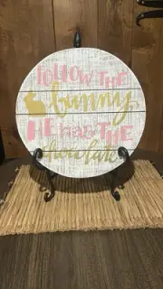 NWT Primitives by Kathy Retro Easter 12” Wood Sign