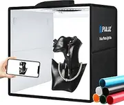 PULUZ 30cm Portable Photo Light Box Photography Adjustable with 112pcs LED Ring Light + 6 Backdrops for Product Display Unfold