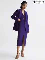 Reiss Purple Blake Slim Fit Single Breasted 100% Wool Blazer (A10231) | $610