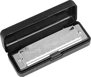 10-Hole Harmonica Key of C 20-Tone Musical with Storage Case for Beginner Student Silver One Size