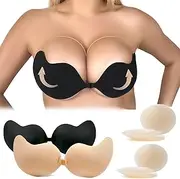 [SUWAIS FASHION] suwais Super Sticky Strapless Invisible Backless Bras - Reusable self Adhesive Push up Lift Bra for Women with Nipple Covers