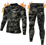 [MeetHoo] Men’s Thermal Underwear Set, Compression Base Layer Sports Long Johns Fleece Lined Winter Gear Running Skiing