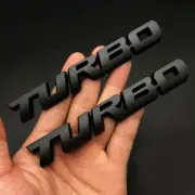 2x 3D Metal TURBO Logo Emblem Badge Stickers Decal Decor Black Car Accessories (for: Toyota)
