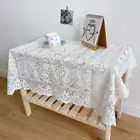 Stylish White Lace Dustproof Tablecloth for Hotel and Party Decorations