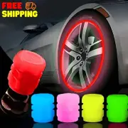 4pcs Glow In The Dark Tire Valve Caps Fits Cars Bikes & Motorcycles