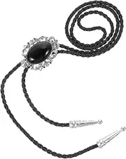 [AKOOSY] Bolo Tie for Women with Agate Charm Vintage Western Necklace Pendant Stylish Neck Chain for Parties and Events Unique Neck Tie Accessory Agate