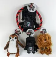 Star Wars Plush Dog Toy Disney, Chewbacca, Darth Vader, Prog, and Rope Frisbee