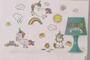 New Unicorn Rainbows Flowers Wall Stickers Decals Child's Decor No Harm To Walls
