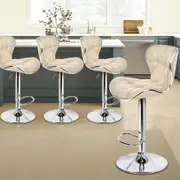 4x ALFORDSON Bar Stools Swivel Chair Beige