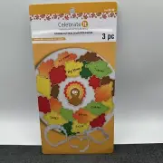 Celebrate It Thanksgiving Turkey Autumn Leaf Metal Cookie Cutters 3pc New