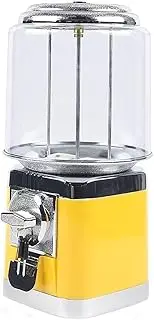 Candy Vending Machine for Business, Commercial Coin Operated Bubblegum Dispenser for 22-32Mm Capsules, Portable Interactive Games, for Home Game Stores Retail Stores Yellow