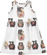 [Caihoyu] Girl Tank Dresses Toddler Soft Spring Dresses Summer Active Playwear, Multicolor13, 4 Years