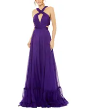 Mac Duggal Cutout Keyhole Tiered Gown