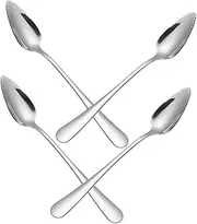 SOESFOUFU Stainless Steel Baby Fruit Scraping Spoons 4 Piece Set Ideal for Grapefruits Apples Pears Safe Non-Slip Design