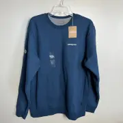 NWT Patagonia Fitz Roy Adult Icon Uprisal Crew Sweatshirt Lagom Blue Men Large