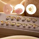 Zircon Nose Ring Hoop Stainless Steel Nose Ring Flower Heart Butterfly Piercing