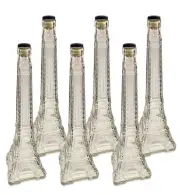 Home Brew Ohio Eiffel Tower Flint Liquor Bottle 500ml with Tasting Corks Set of
