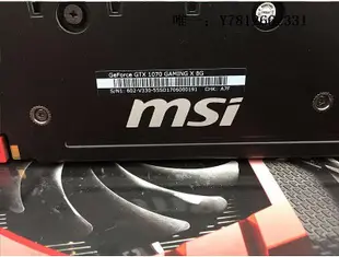 電腦零件MSI微星GTX 1070 GAMING X 8G紅龍版獨立電腦游戲顯卡1070Ti 1080筆電配件