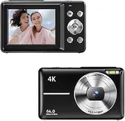 4K/30FPS Digital Camera 64MP Digital Video Camera 2.4 Inch Screen 18X Digital Built-in Battery Birthday Teens Students Friends