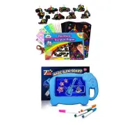 Rainbow Scratch Paper Art Kit Neon LED Drawing Board