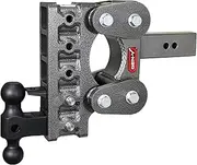 GEN-Y GH-2325 The BOSS Torsion-Flex Adjustable 7.5" Drop Hitch with GH-031 Dual-Ball, GH-032 Pintle Lock for 2.5" Receiver - 10,000 LB Towing Capacity - 1,100 LB Tongue Weight