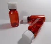 1 Oz Graduated Oval Amber Special Deal UK Ship Include Plastic Medicine Bottles