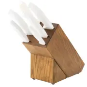 Dexter-Russell SofGrip 7-Piece White Handle Slant Knife Block Set
