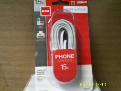 RCA 15 Ft. Phone Line Cord - White