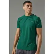 Mens Green Man Active Grid Regular Fit Performance T-shirt