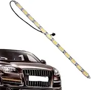 LED Car Daytime Running Light Strip - 12V Daytime Running Car LED Light Strip,White Daytime Running Light, Turn Signal Yellow Light, Flowing Strip Light for SUV, Truck