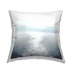 Sunlit Ocean Horizon Scenery Outdoor Printed Pillow, 18 x 18, Blue