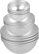 GARIOUANS 12Pcs Aluminium Alloy Half Ball Bath Salt Moulds Durable Cake and Candle Crafting Molds for DIY Projects Family Fun and Spa Bath Experiences