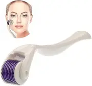 Derma roller 1 PC TS2 540-Needles Useful Facial Micro-needle Roller Medical Therapy Skin Care Tool - 0.2mm Needle Length Cosmetic Needling Instrument Titanium Micro Needles (White+Purple)