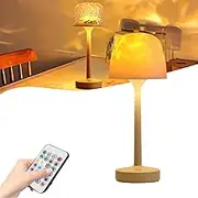 2 in 1 Ocean Wave Projector Table Lamp, High Foot LED Night Light, Ocean Ripple Lights with Remote Control, USB Rechargeable and Dimmable Mood Lamp for Bedroom or Lounge
