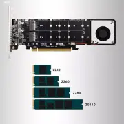 PCIE 4.0 x16 To M.2 M-Key NVME SSD Expansion Card,Supports 4 Nvme M.2 SSD NewoNY