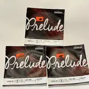 (3) D'Addario Prelude Violin E String Set, 1/8 Scale, Medium Tension J811